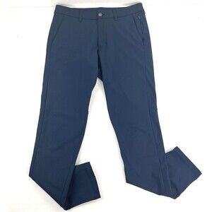 Lululemon Commission Pant Skinny 34" *Warpstreme Chino Navy Blue Mens Size 32